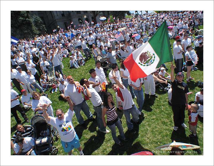 Crowd with Mexican Flag