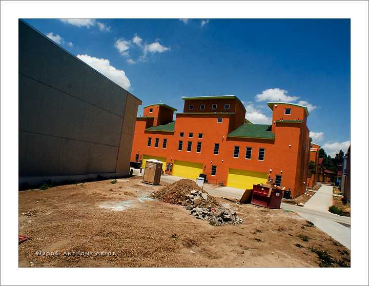orange apartment building